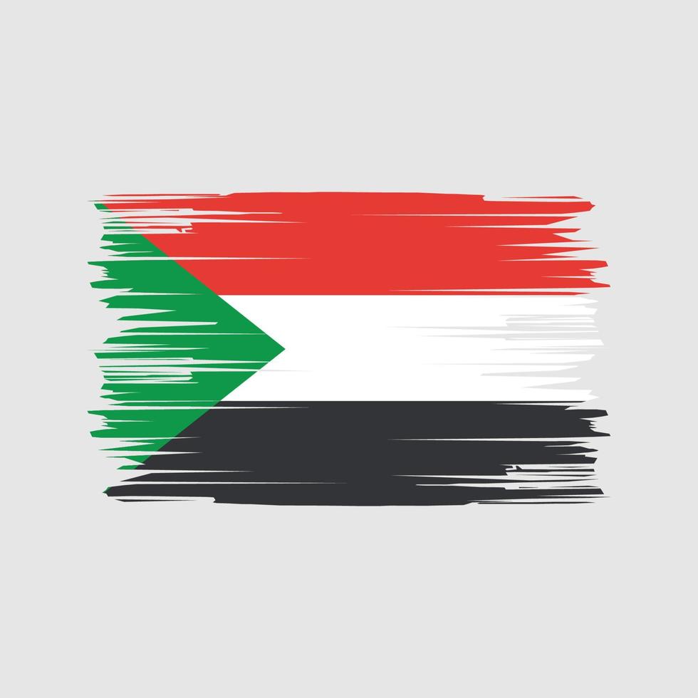 Sudan Flag Brush Strokes. National Flag vector