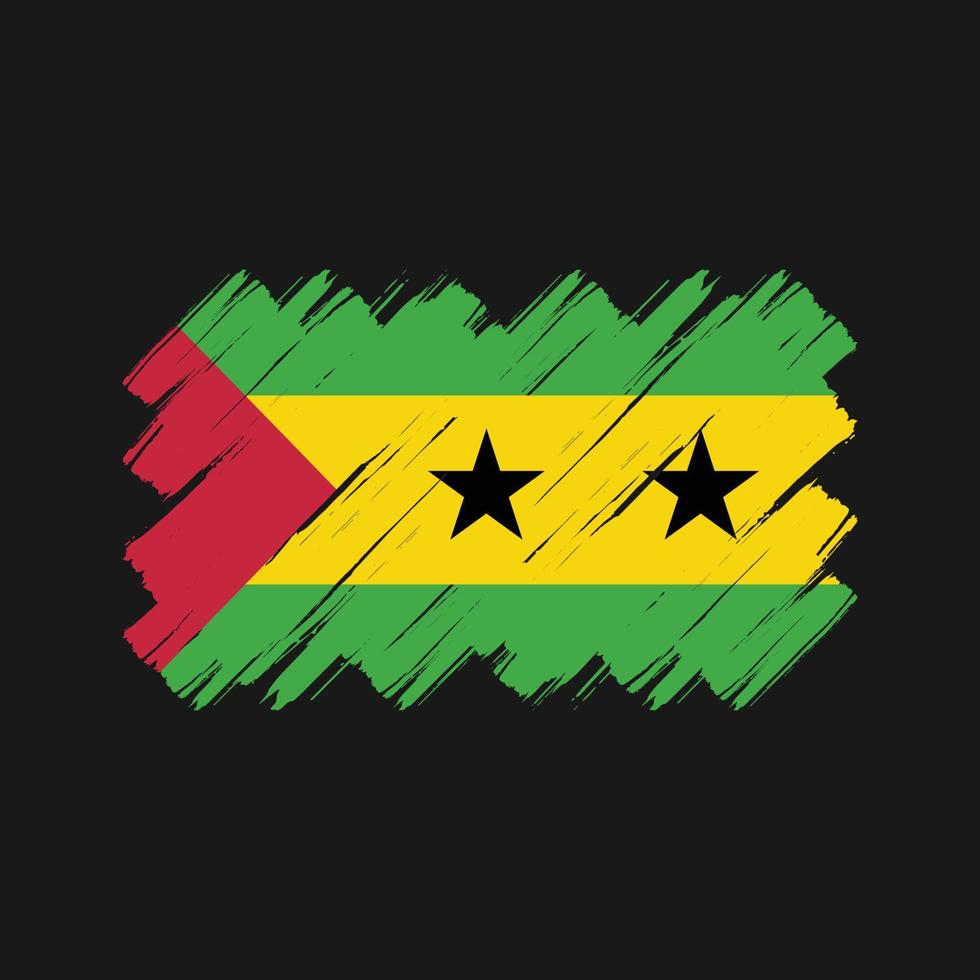 Sao Tome and Principe Flag Brush Strokes. National Flag vector