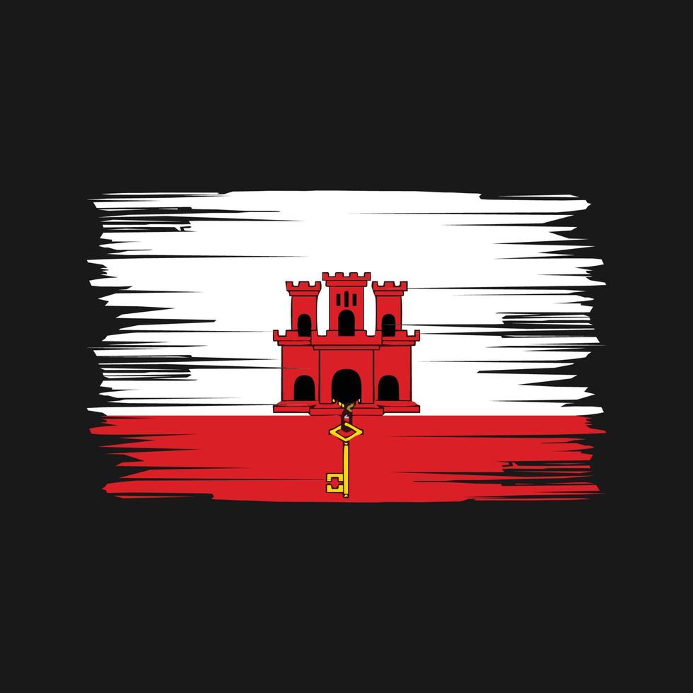 trazos de pincel de la bandera de gibraltar. bandera nacional vector