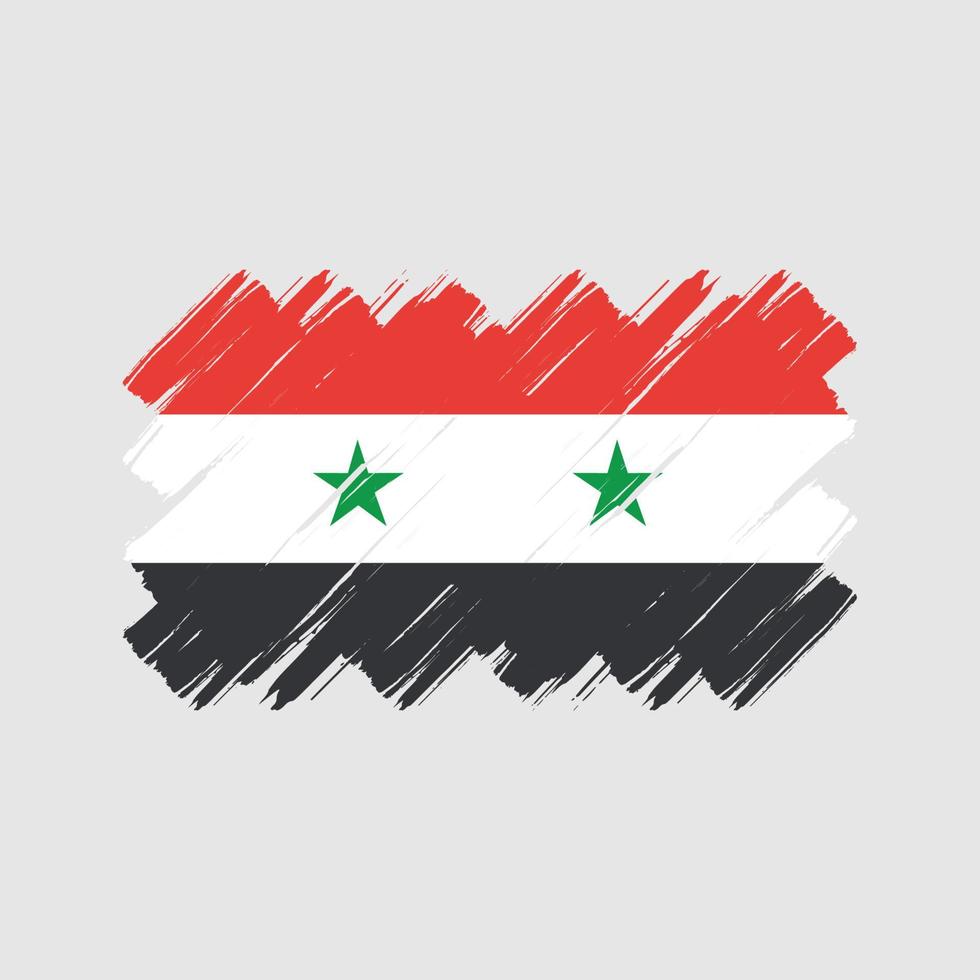 Syria Flag Brush Strokes. National Flag vector