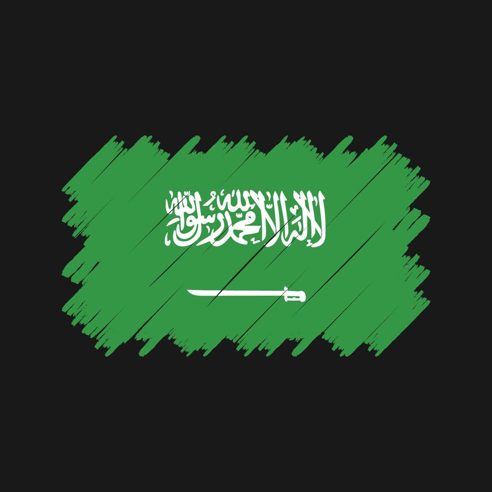 vector de pincel de bandera de arabia saudita. bandera nacional