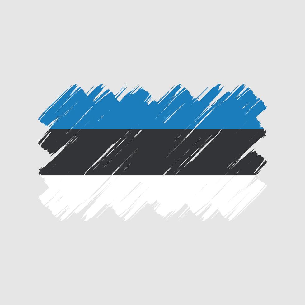 trazos de pincel de la bandera de estonia. bandera nacional vector