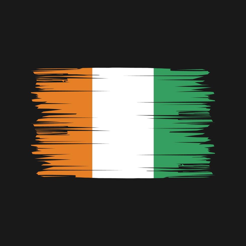 Ivory Coast Flag Brush Strokes. National Flag vector