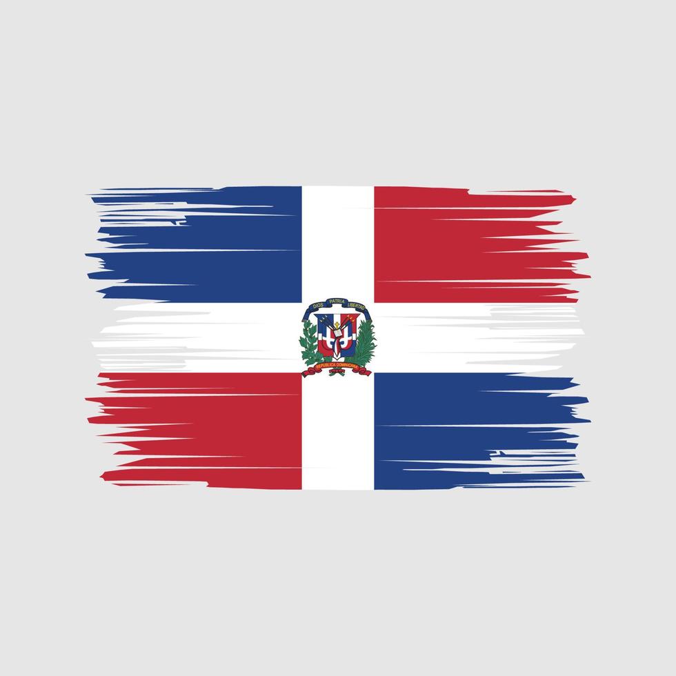 Dominican Republic Flag Brush Strokes. National Flag vector