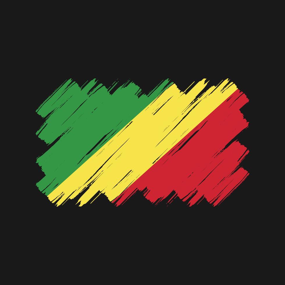 Congo Flag Brush Strokes. National Flag vector