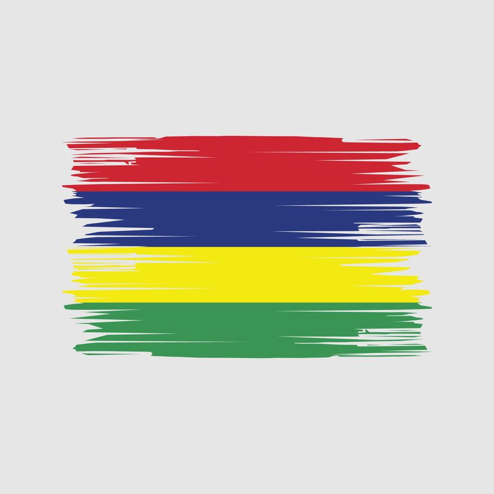 trazos de pincel de la bandera de Mauricio. bandera nacional vector