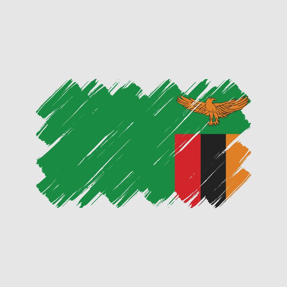 Zambia Flag Brush Strokes. National Flag vector