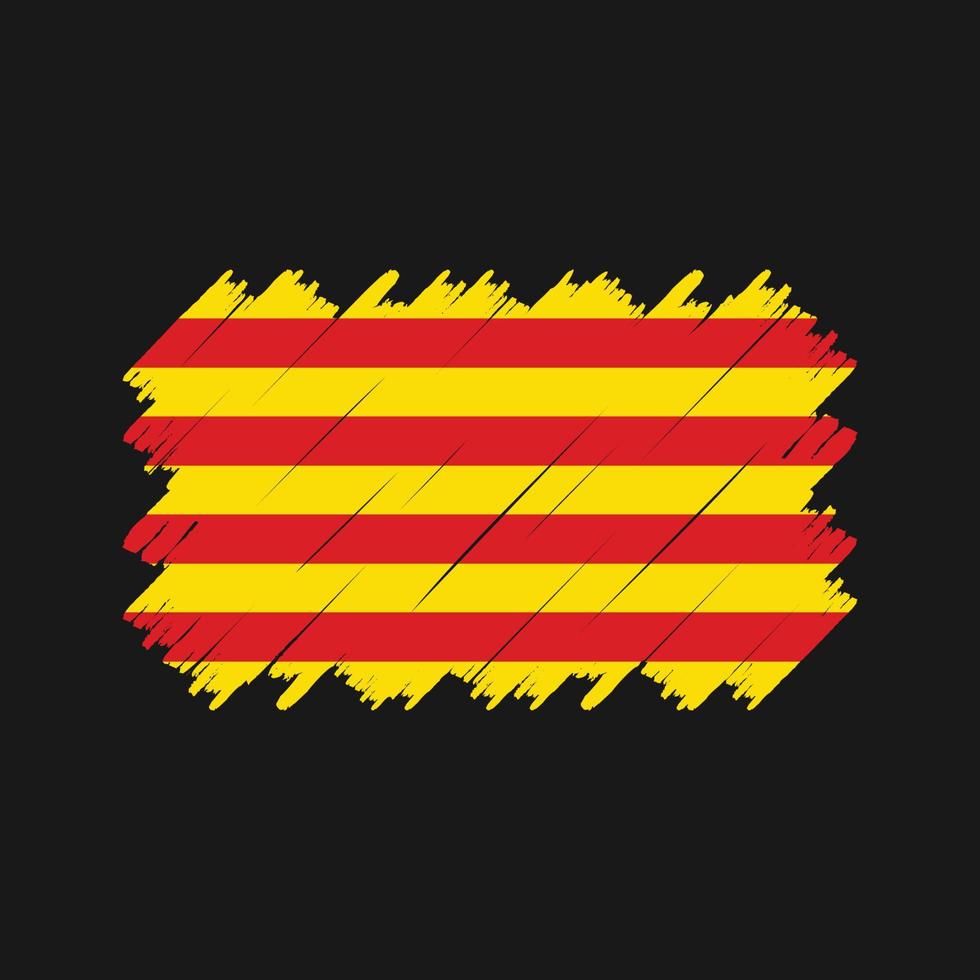 vector de pincel de bandera de cataluña. bandera nacional