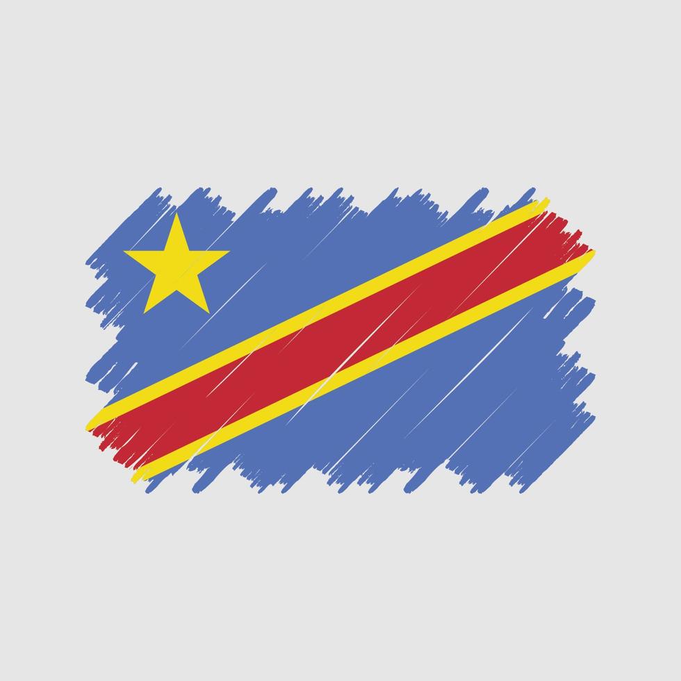 Republic Congo Flag Brush Vector. National Flag vector