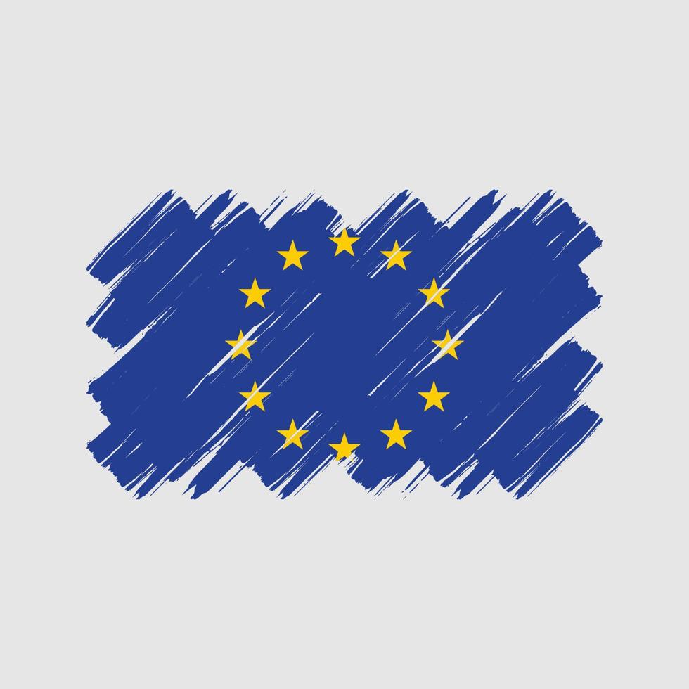 trazos de pincel de bandera europea. bandera nacional vector