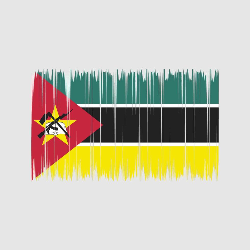 pincel de bandera de mozambique. bandera nacional vector