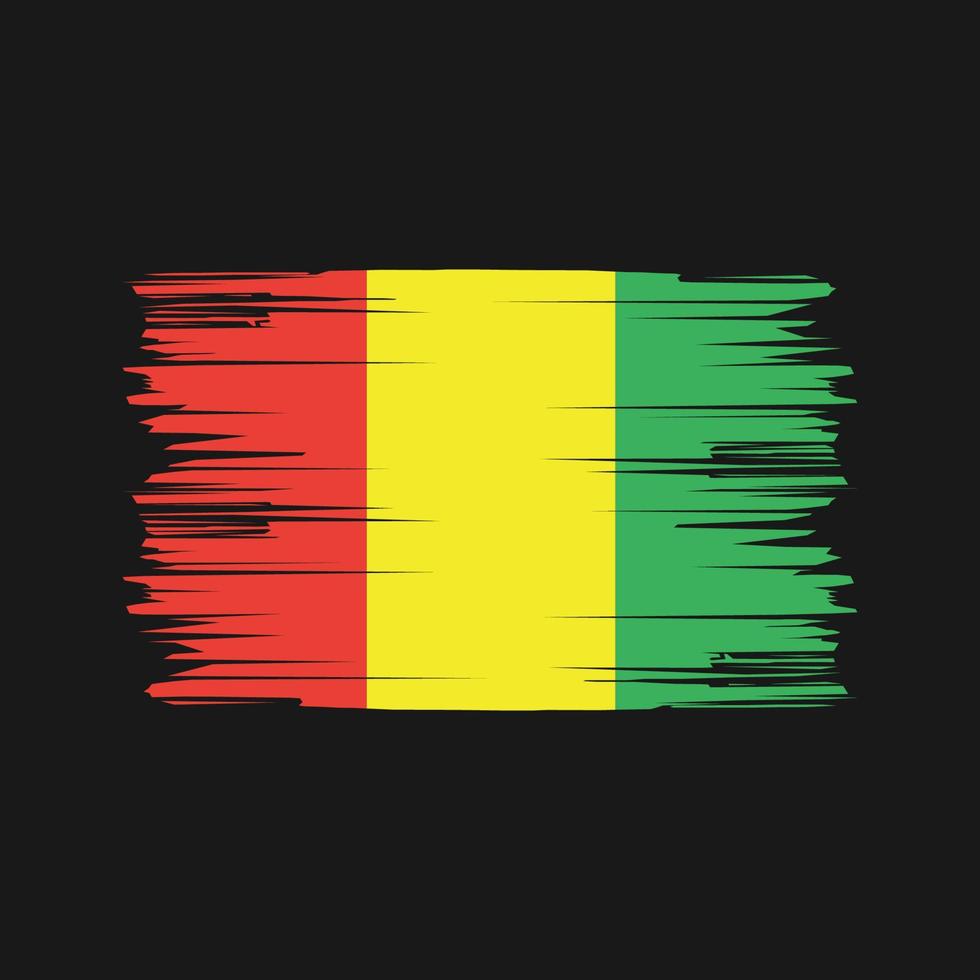 trazos de pincel de bandera de guinea. bandera nacional vector