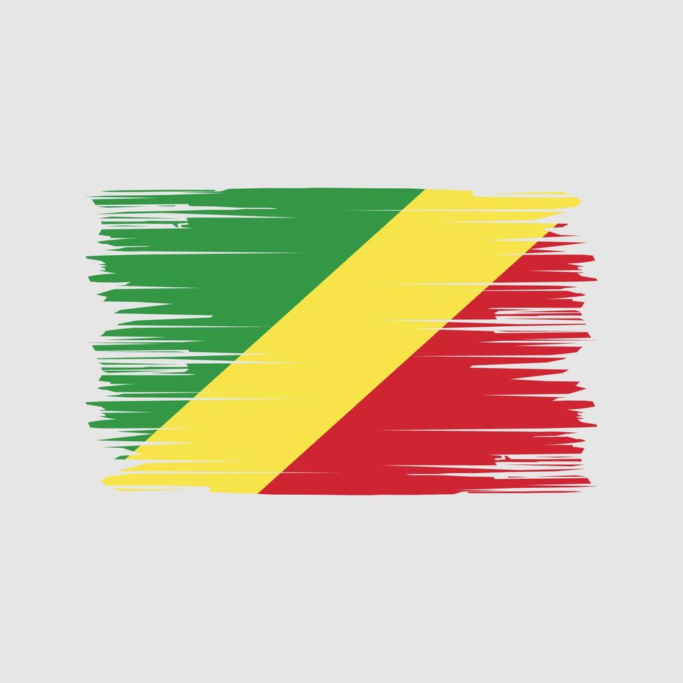 trazos de pincel de la bandera del congo. bandera nacional vector