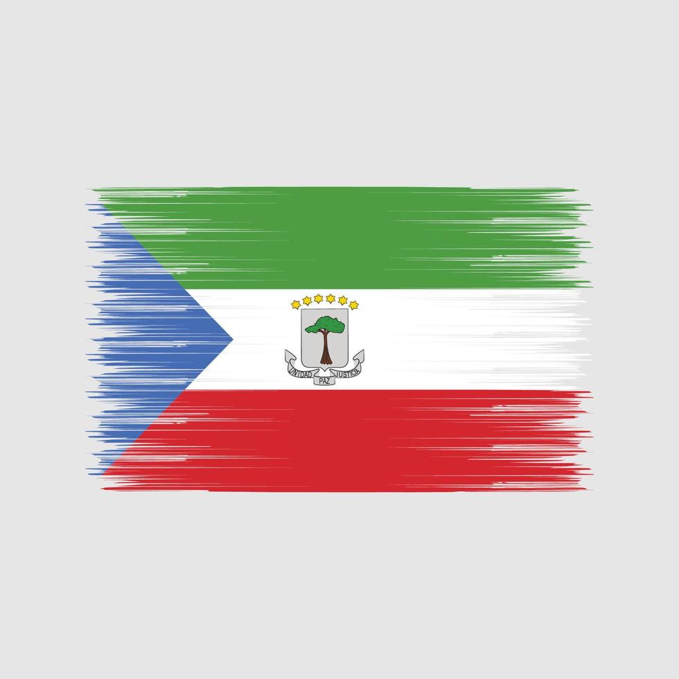 Equatorial Guinea Flag Brush. National Flag vector