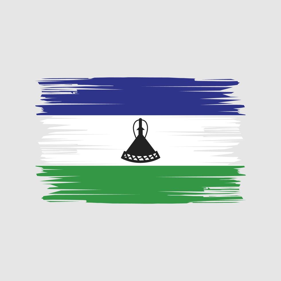 trazos de pincel de bandera de lesotho. bandera nacional vector