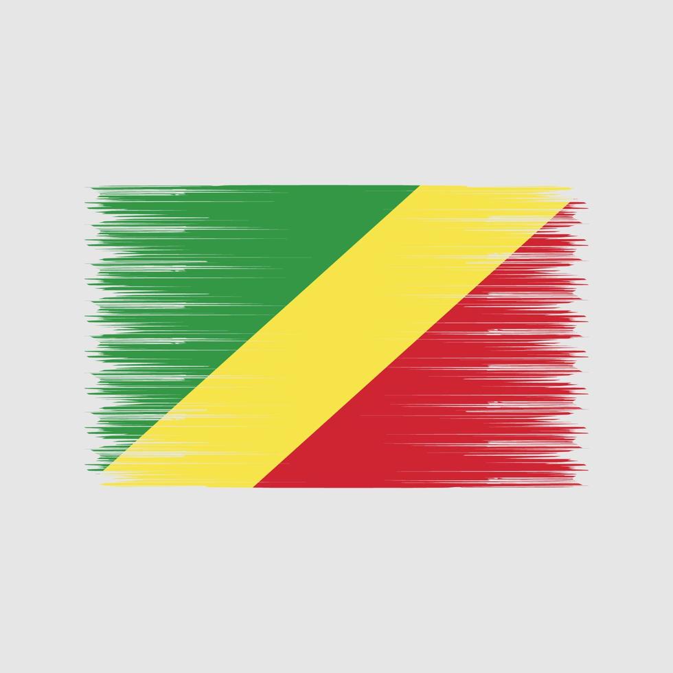 Congo Flag Brush. National Flag vector