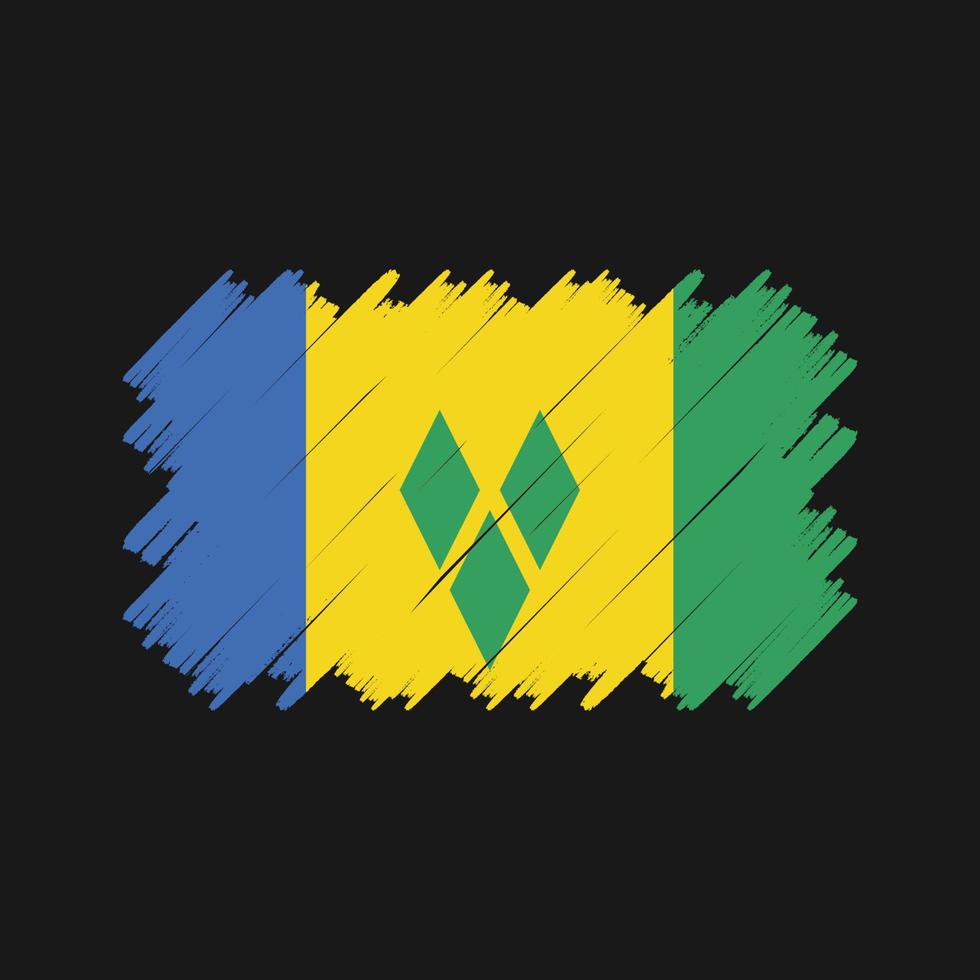 Saint Vincent and the Grenadines Flag Brush Vector. National Flag vector