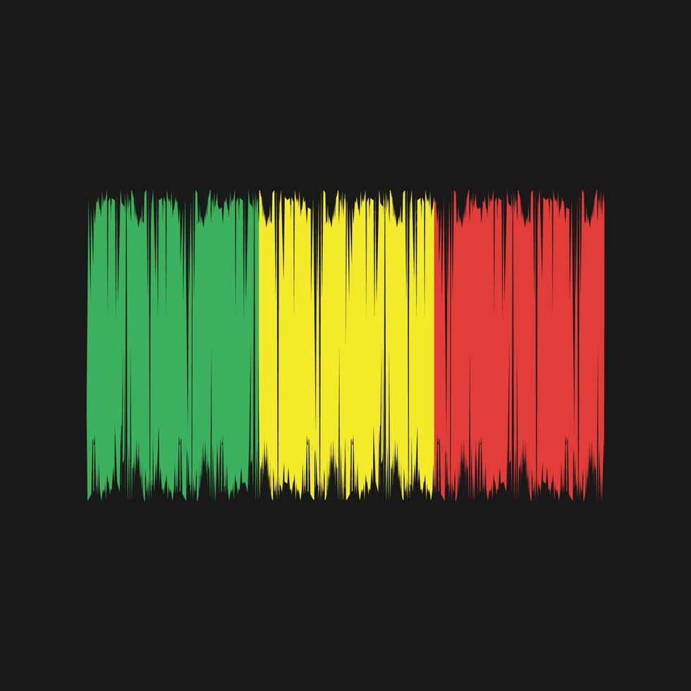 Mali Flag Brush. National Flag vector