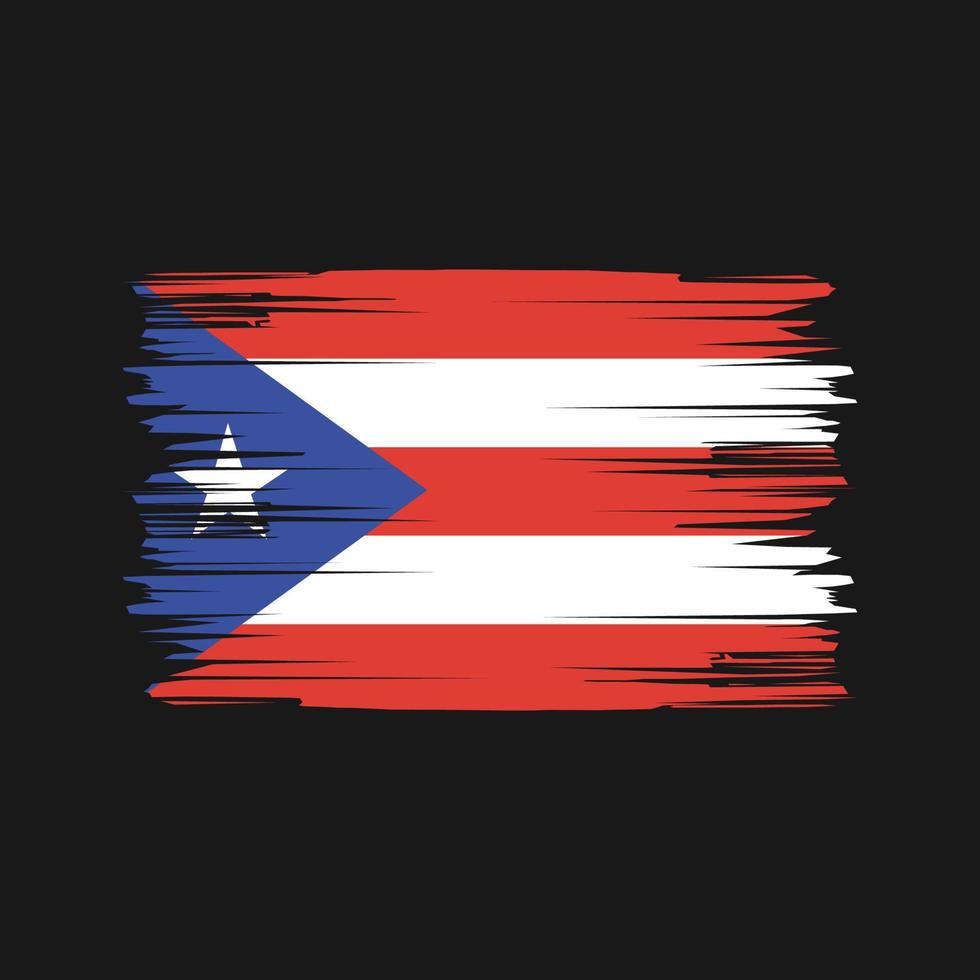 trazos de pincel de bandera de puerto rico. bandera nacional vector