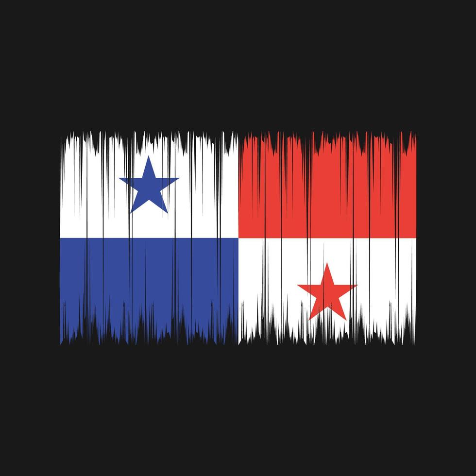 cepillo de la bandera de Panamá. bandera nacional vector