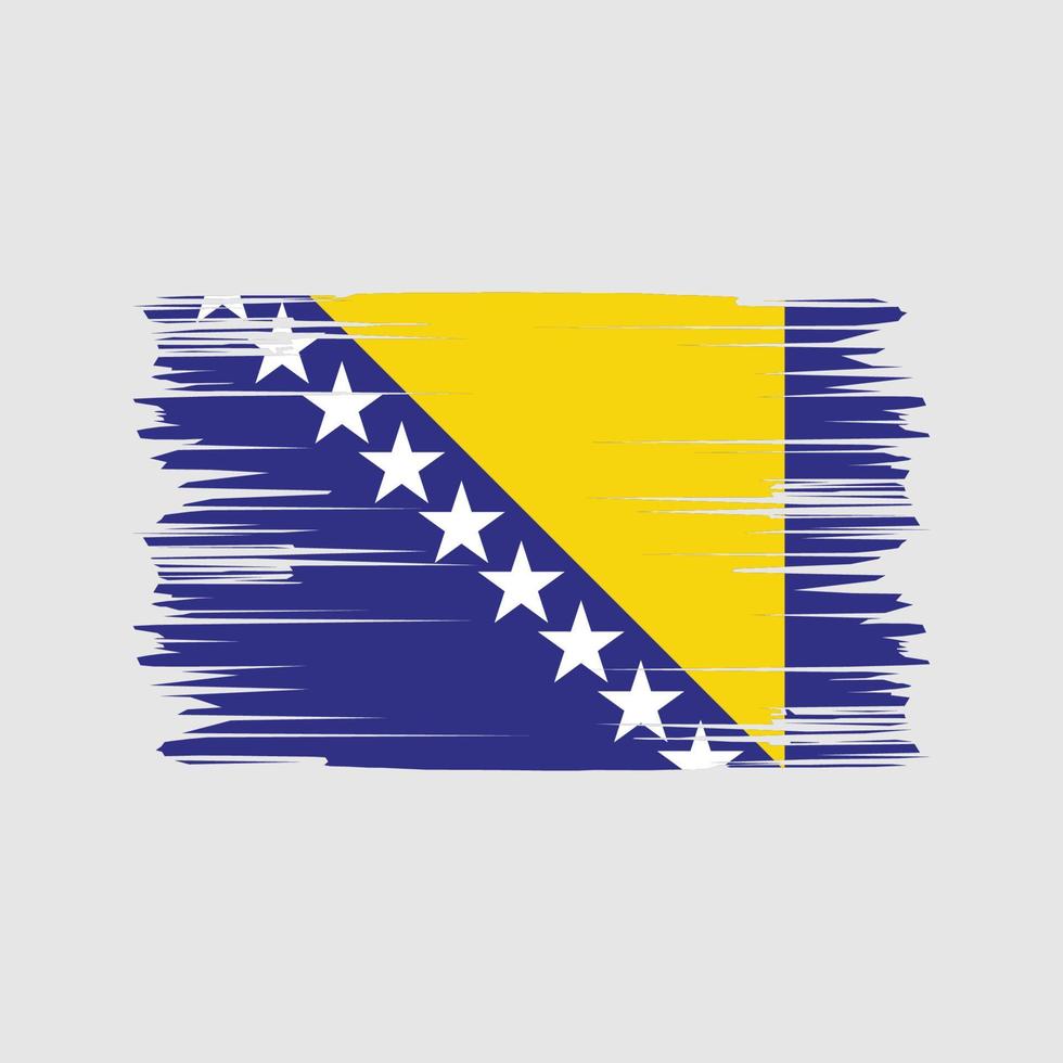 trazos de pincel de la bandera de bosnia. bandera nacional vector