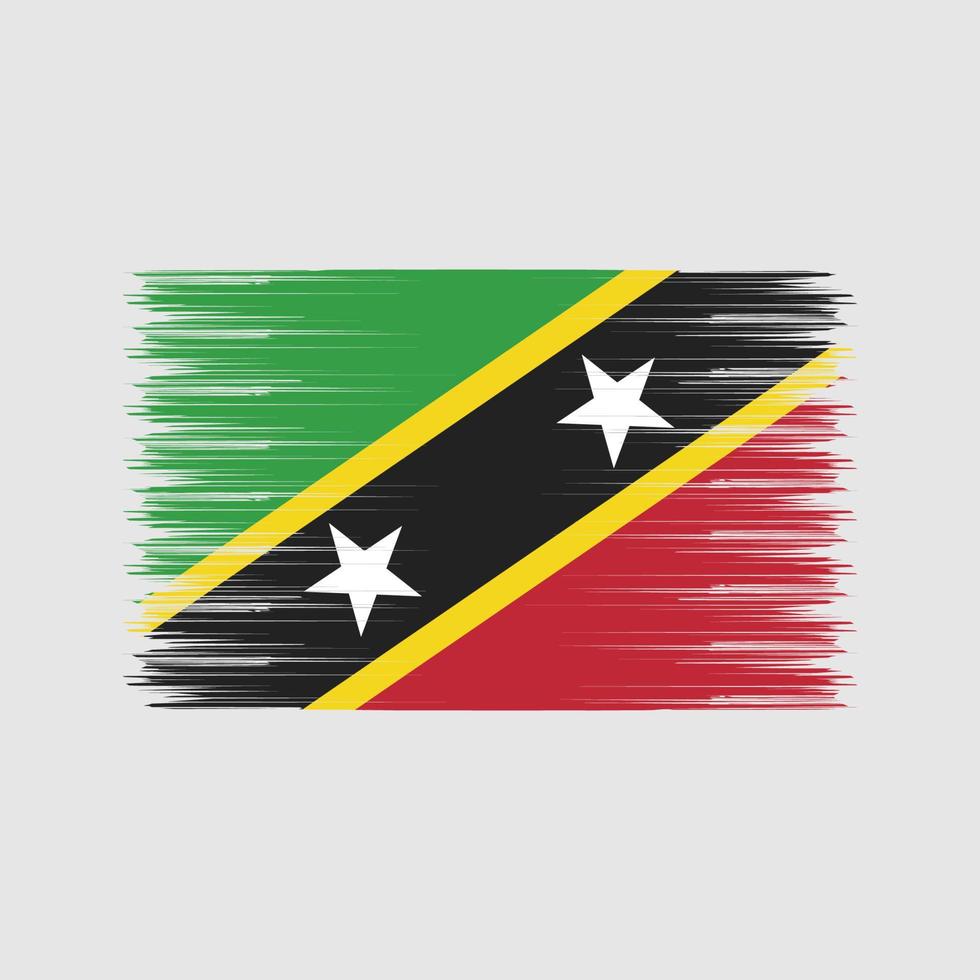 Saint Kitts and Nevis Flag Brush. National Flag vector