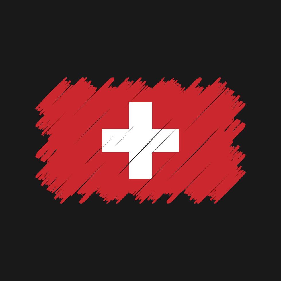Switzerland Flag Brush Vector. National Flag vector