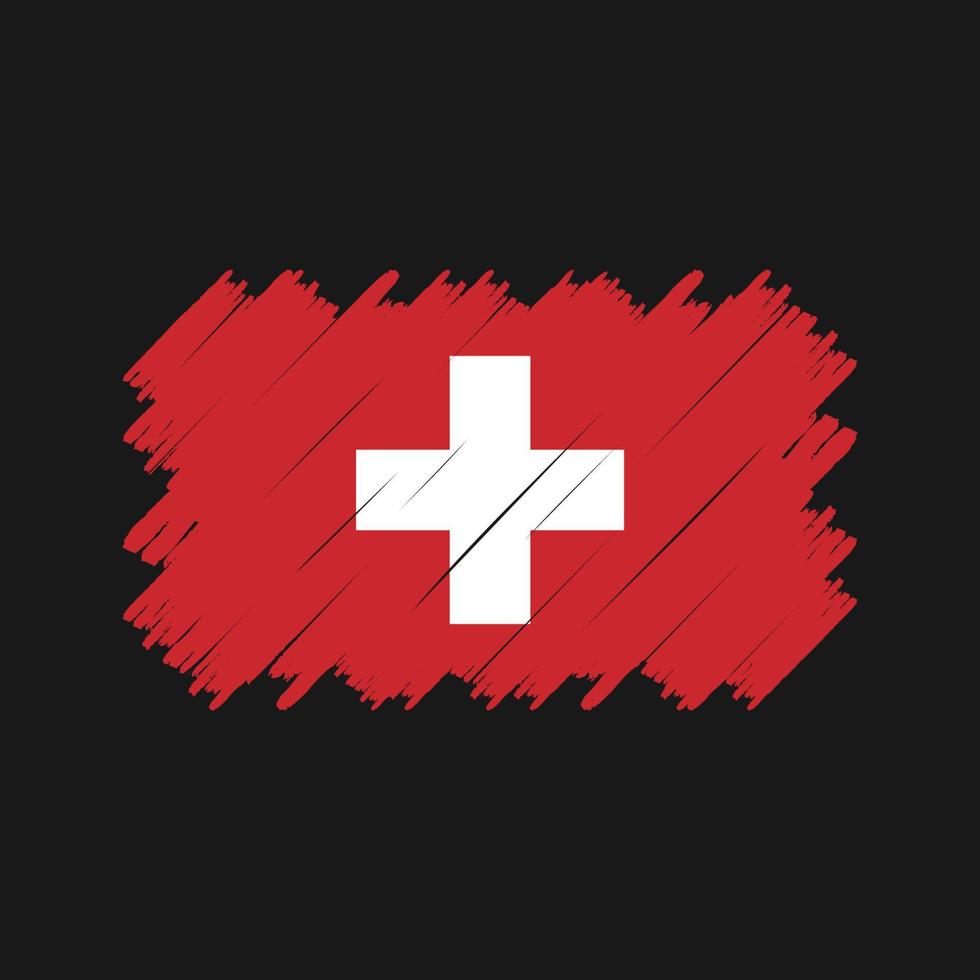 vector de pincel de bandera suiza. bandera nacional