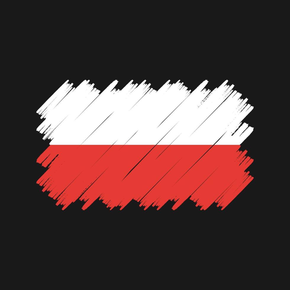 vector de pincel de bandera de polonia. bandera nacional