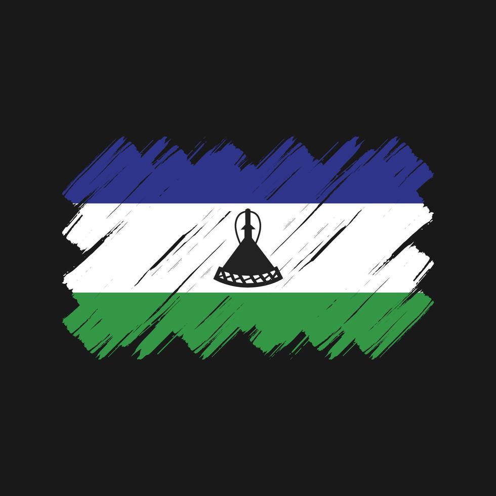 Lesotho Flag Brush Strokes. National Flag vector