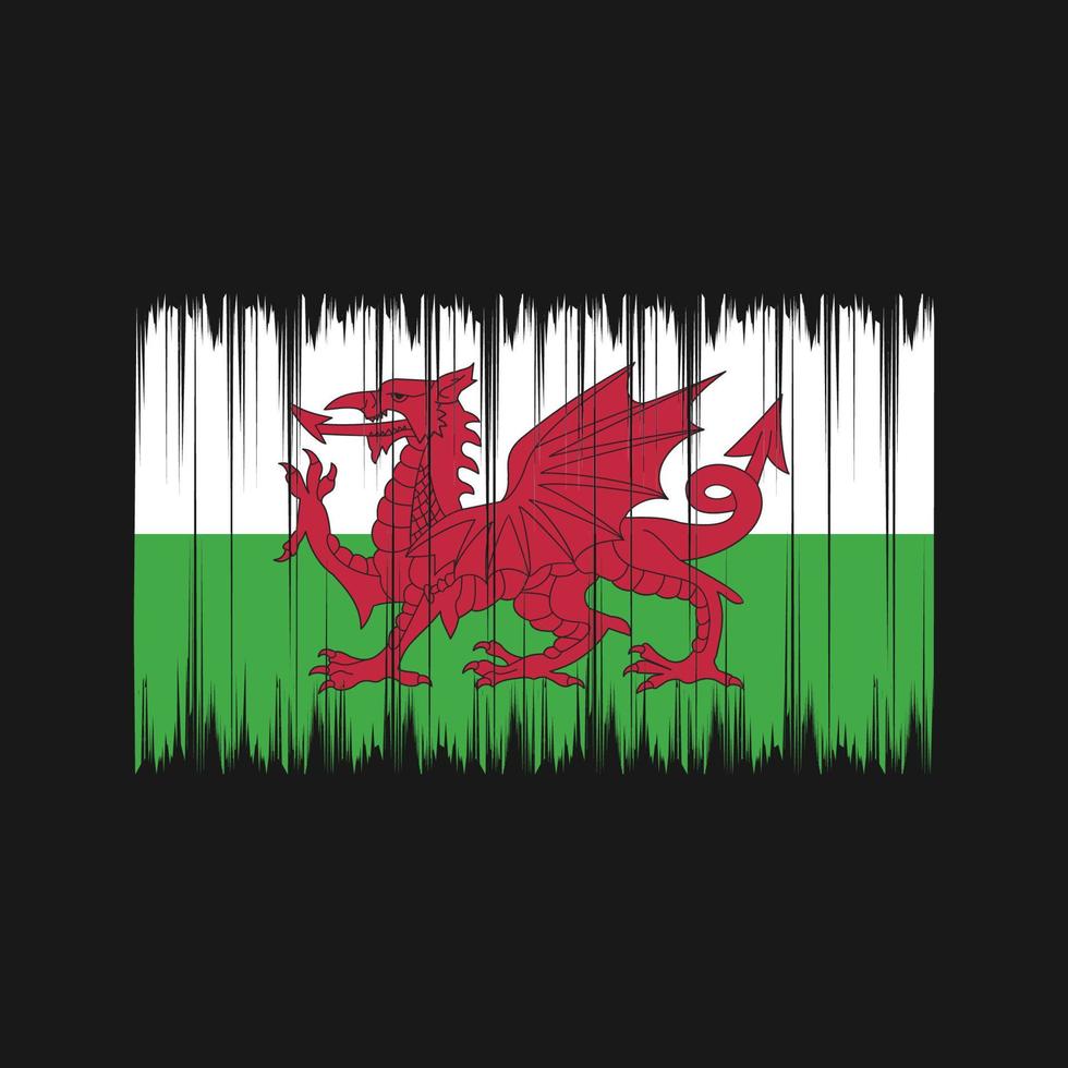 Wales Flag Brush. National Flag vector