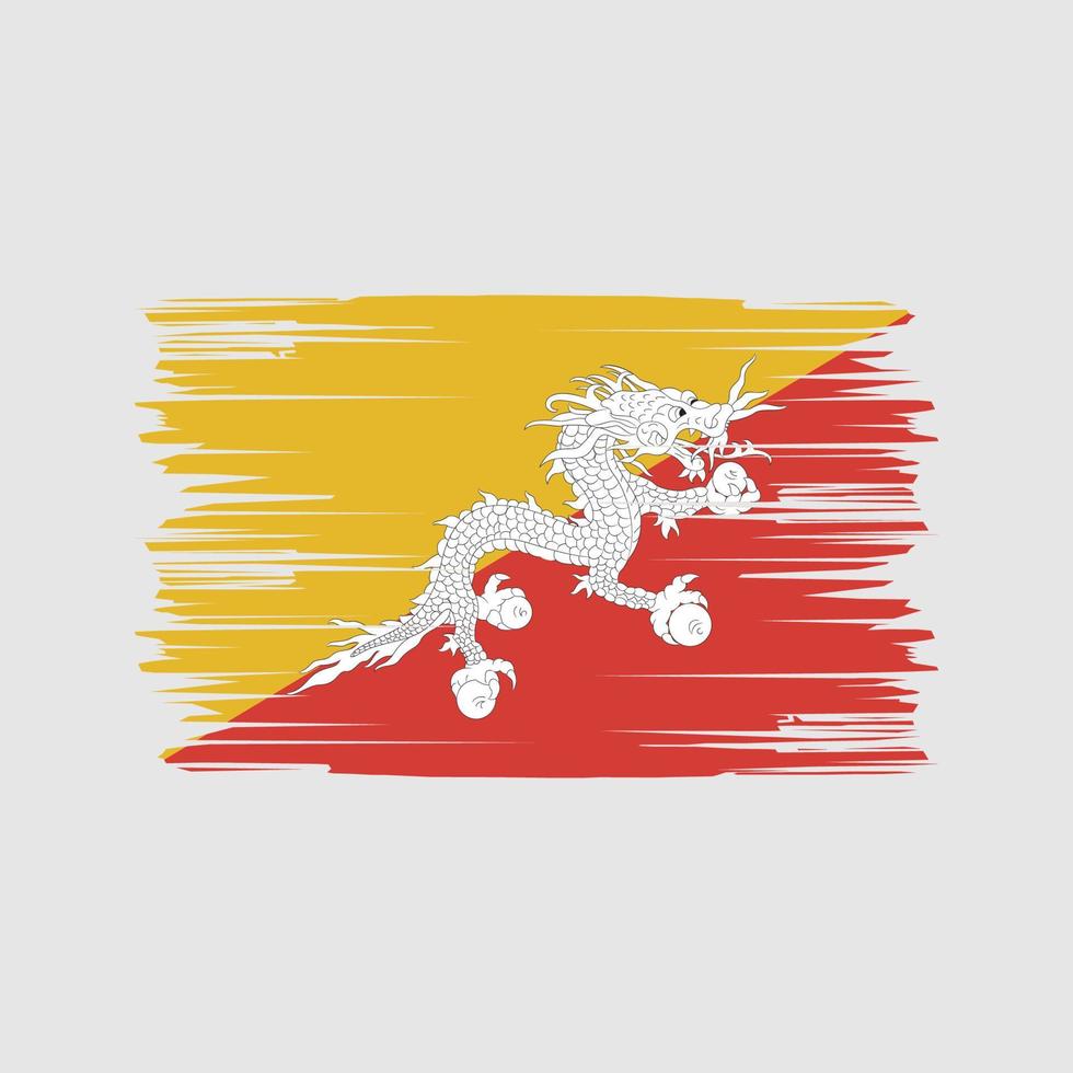 Bhutan Flag Brush Strokes. National Flag vector