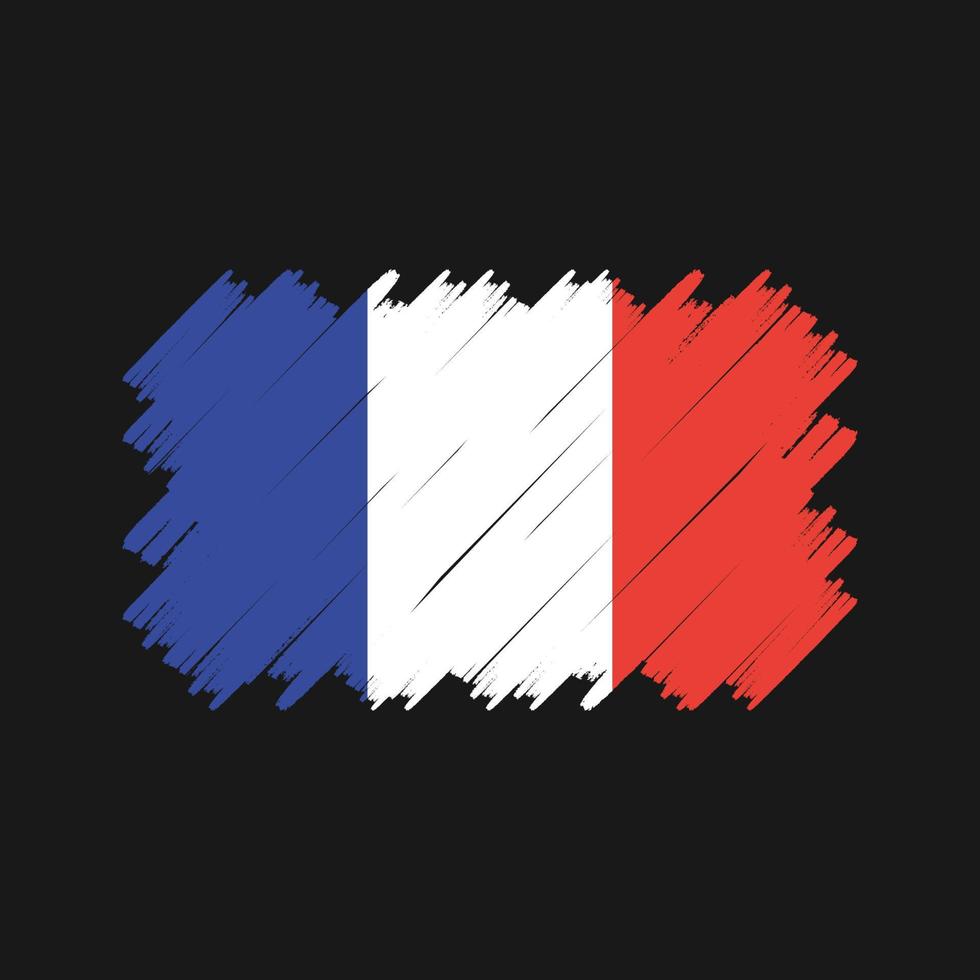 vector de pincel de bandera de Francia. bandera nacional