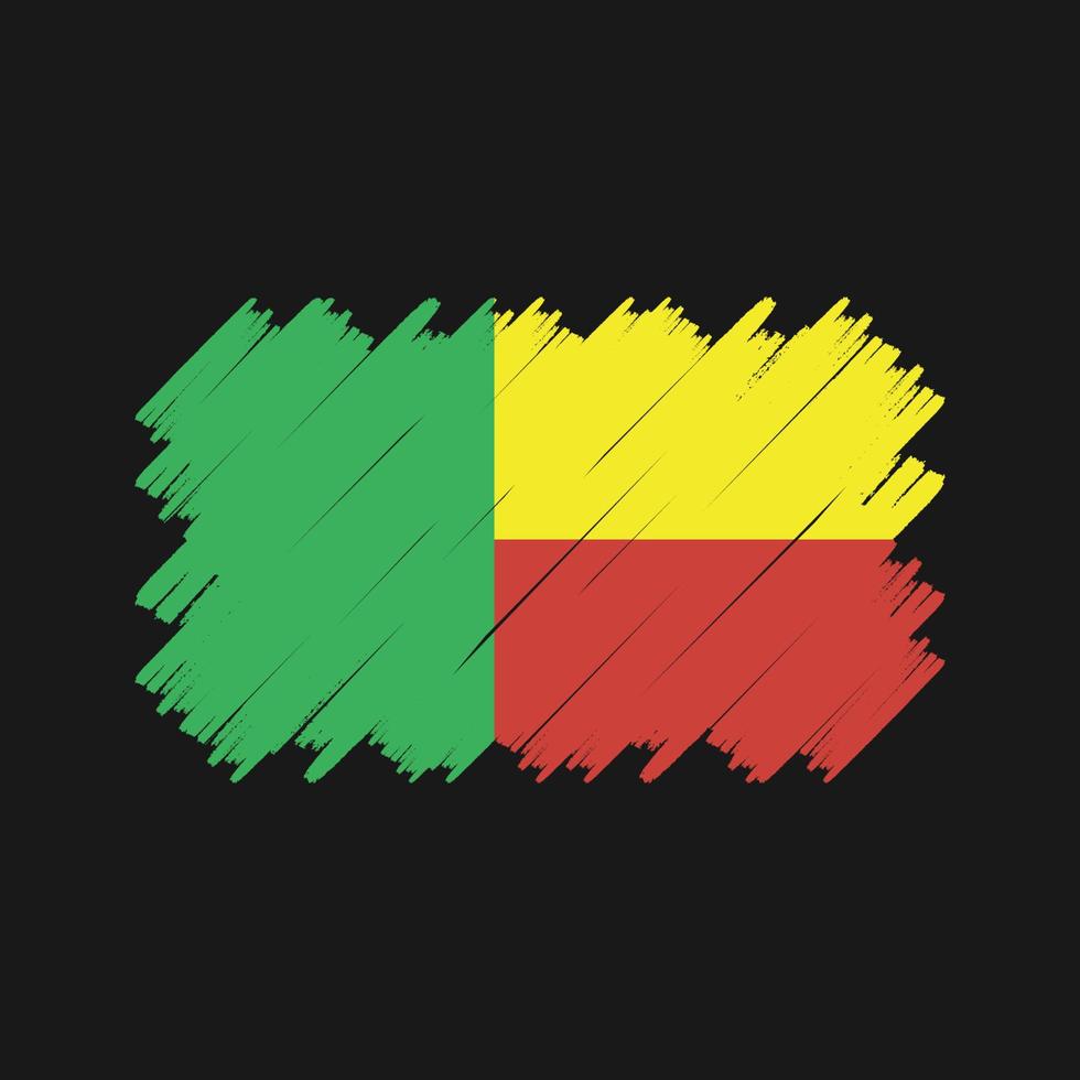 Benin Flag Brush Vector. National Flag vector