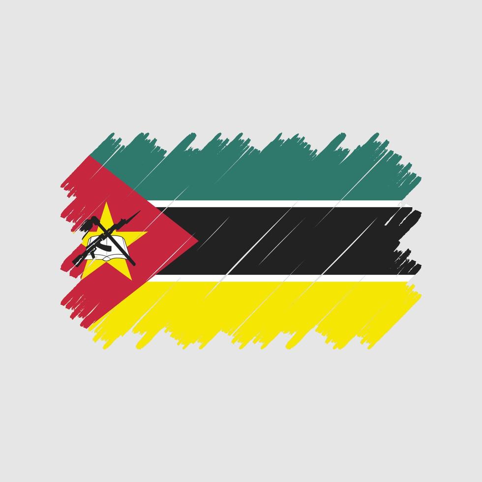 vector de pincel de bandera de mozambique. bandera nacional