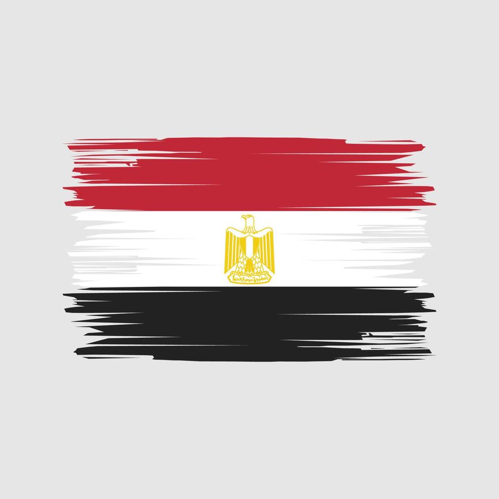 trazos de pincel de bandera de egipto. bandera nacional vector