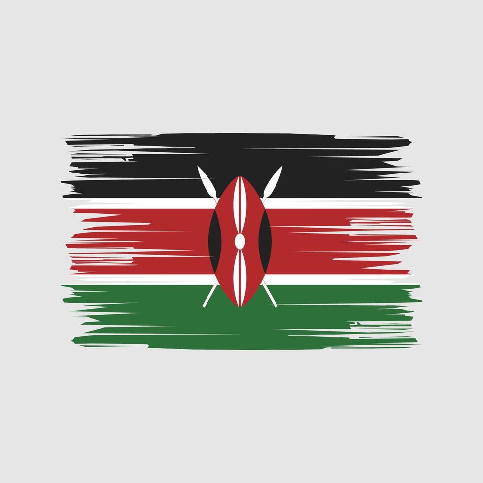 Kenya Flag Brush Strokes. National Flag vector