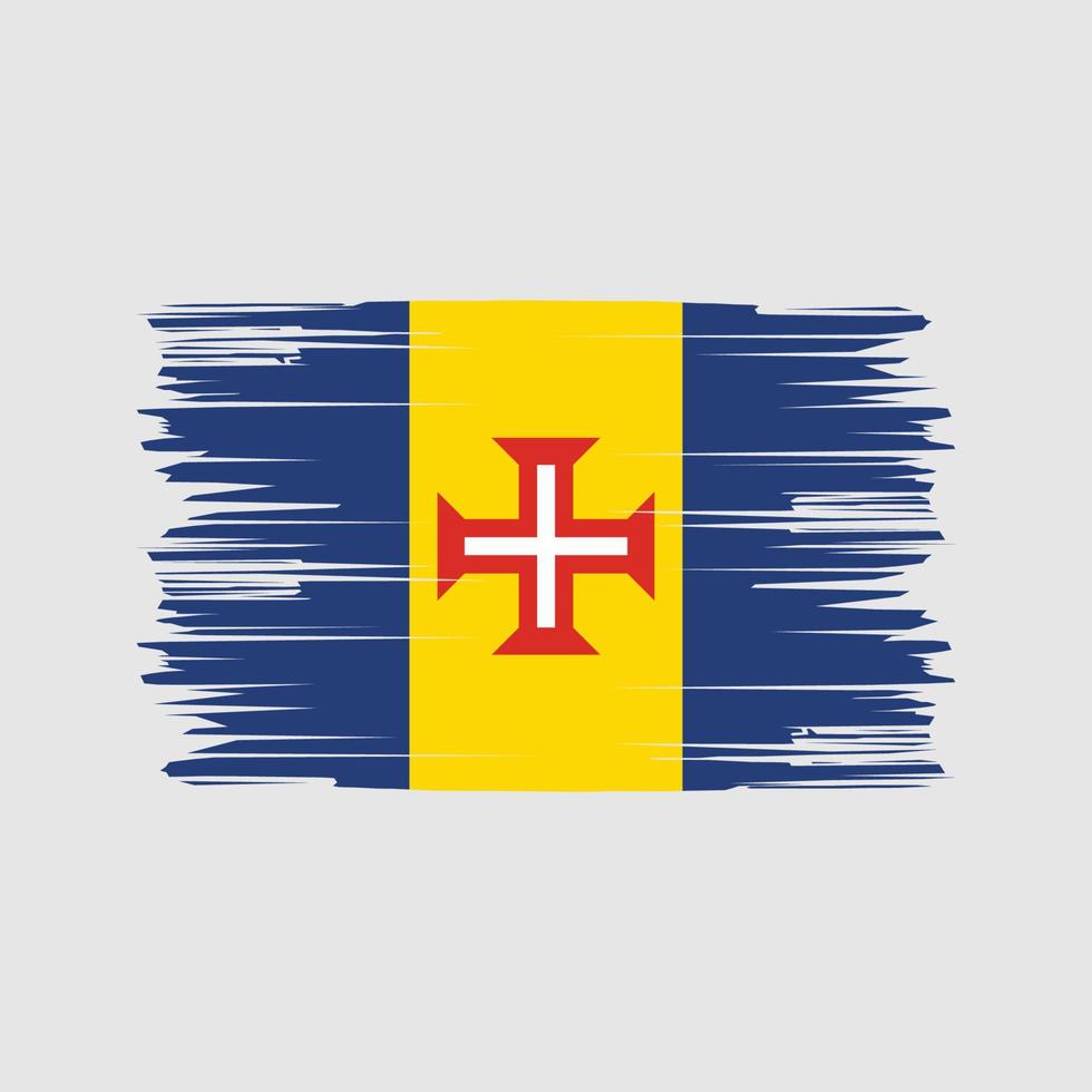 Madeira Flag Brush Strokes. National Flag vector