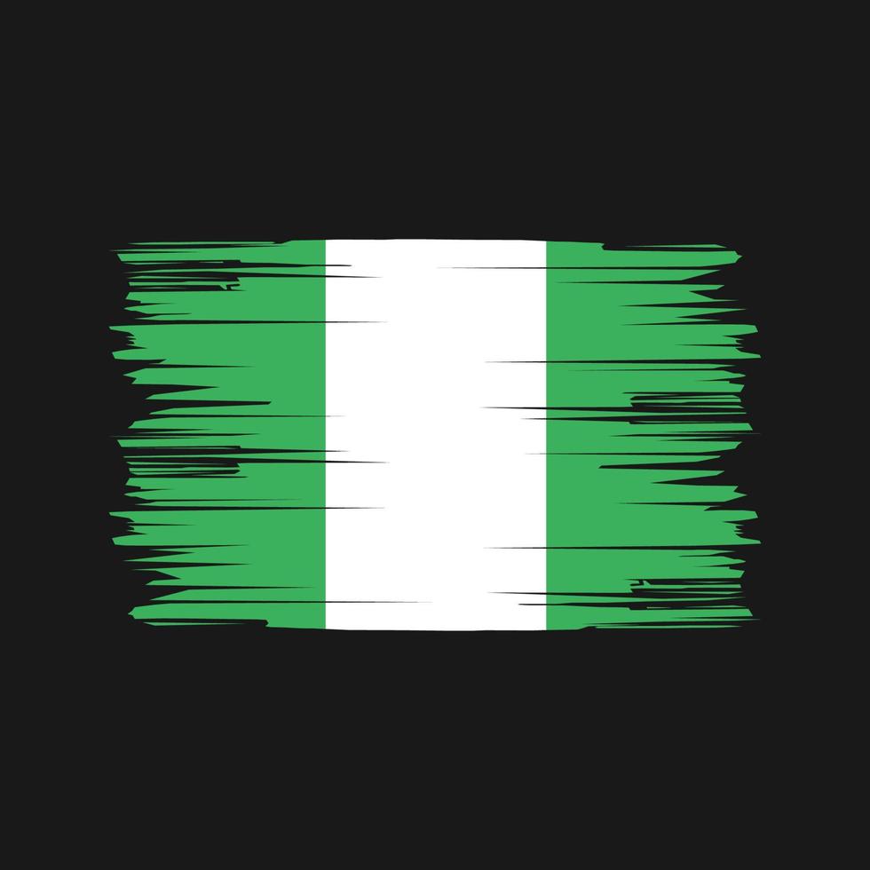 trazos de pincel de la bandera de nigeria. bandera nacional vector