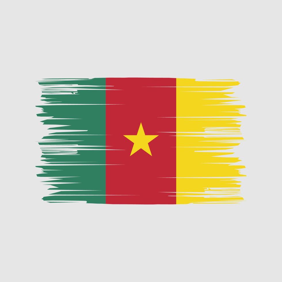 Cameroon Flag Brush Strokes. National Flag vector