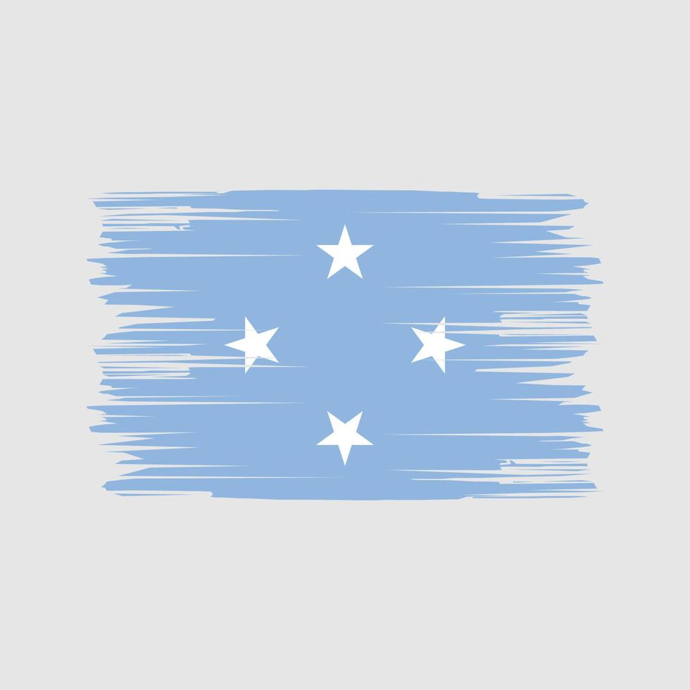 Micronesia Flag Brush Strokes. National Flag vector