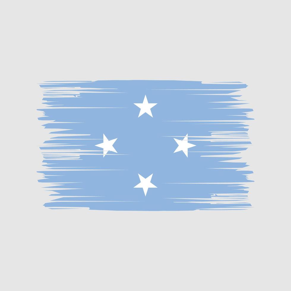 Micronesia Flag Brush Strokes. National Flag vector