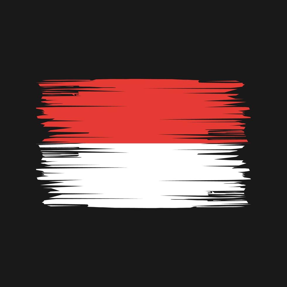 Indonesia or Monaco Flag Brush Strokes. National Flag 10961180 Vector