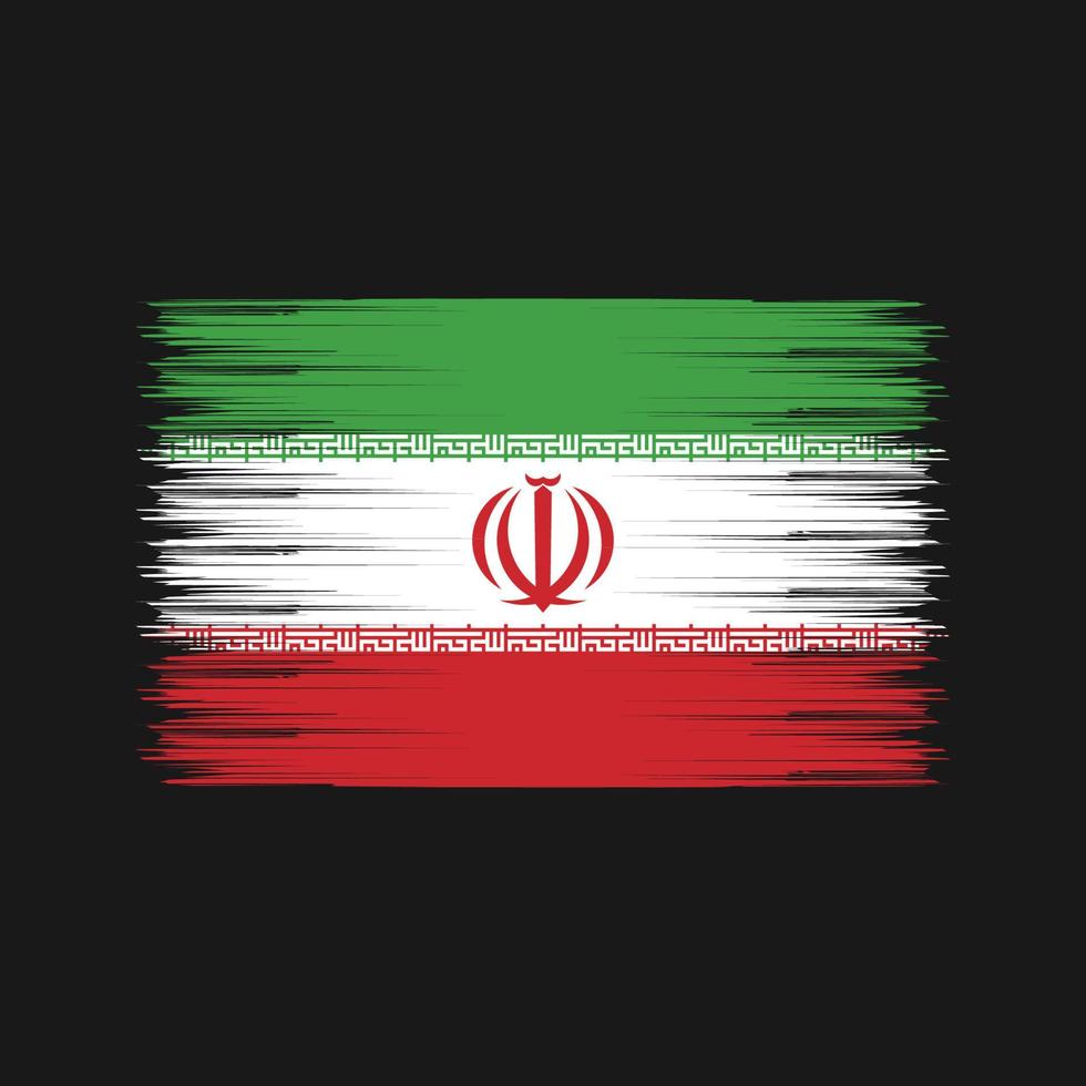 Iran Flag Brush. National Flag vector