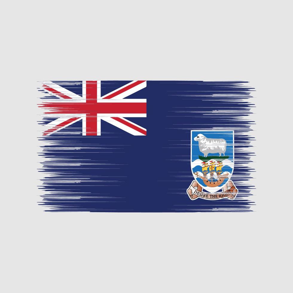 pincel de bandera de las islas malvinas. bandera nacional vector