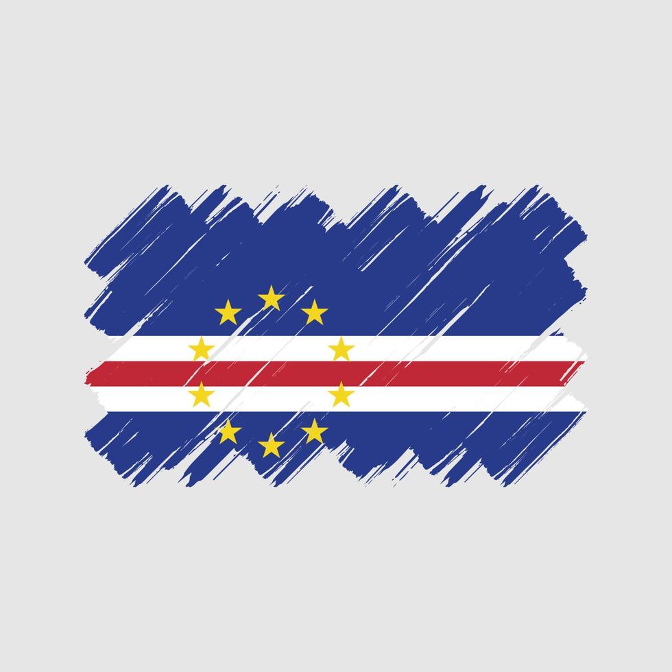 Cape Verde Flag Brush Strokes. National Flag vector