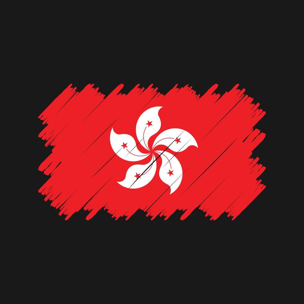 vector de pincel de bandera de hong kong. bandera nacional