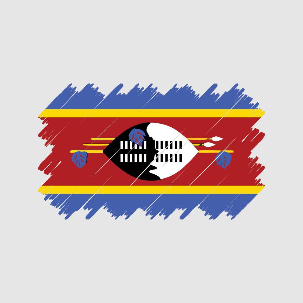 vector de pincel de bandera de swazilandia. bandera nacional