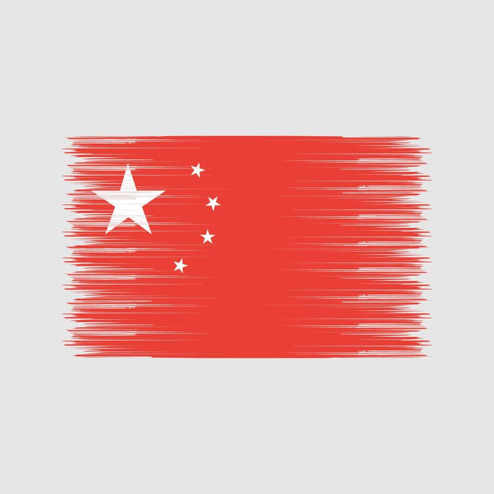 China Flag Brush. National Flag vector