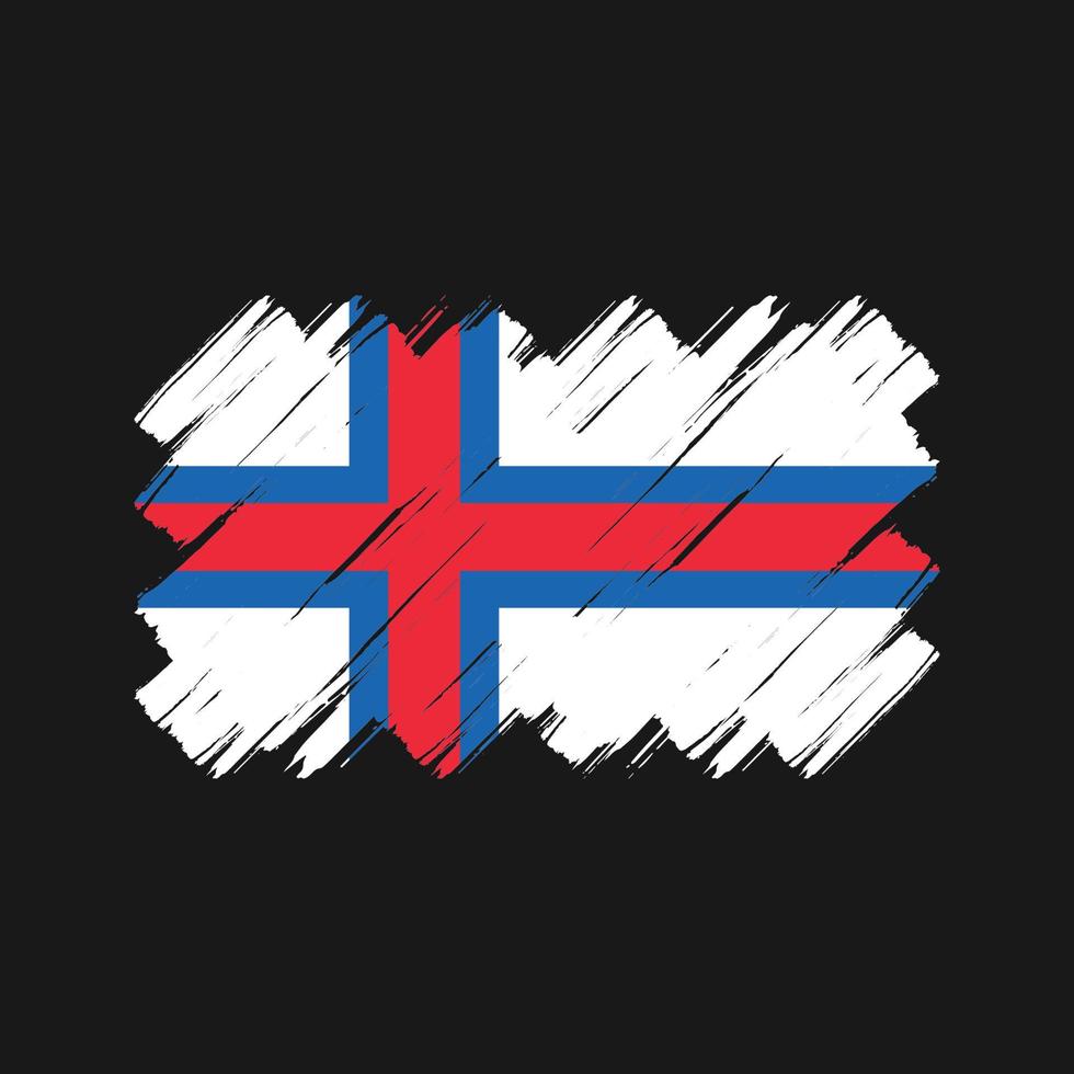 trazos de pincel de la bandera de las islas feroe. bandera nacional vector